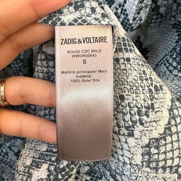 Zadig & Voltaire Rougi Silk Dress Blue - Picture 10 of 12